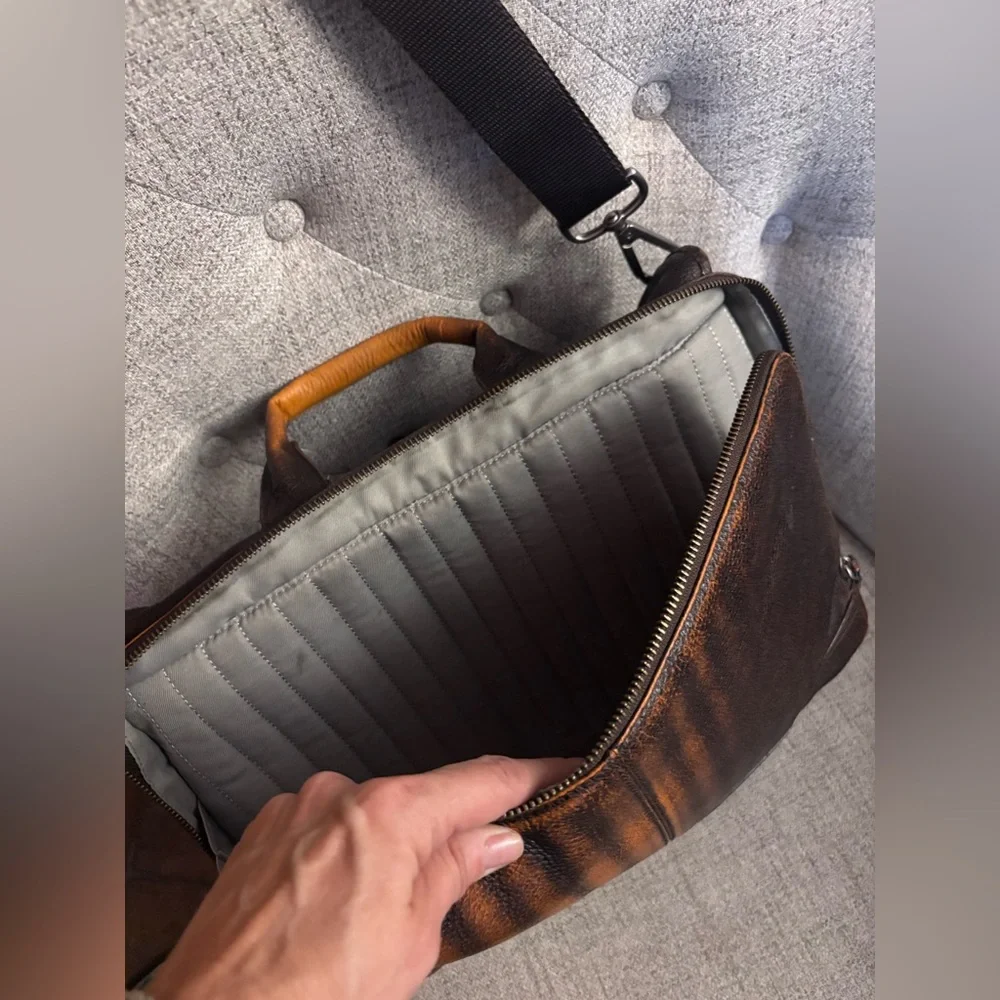 Banana Republic Dark Brown Pebbled Leather Briefcase